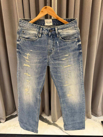 Essential Fear Of God Ripped Denim Blue