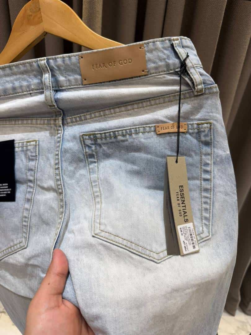Essential Fear Of God Ripped Denim Sky Blue