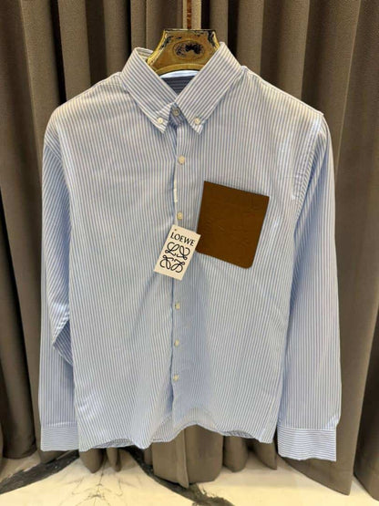 Loewe Chest Patch Premium Full Sleeves Shirt Sky