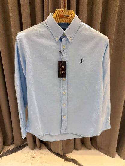 Ralph_Lauren Chest Logo Full Sleeves Shirt Sky Blue