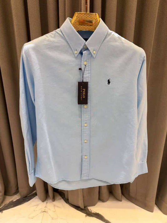 Ralph_Lauren Chest Logo Full Sleeves Shirt Sky Blue