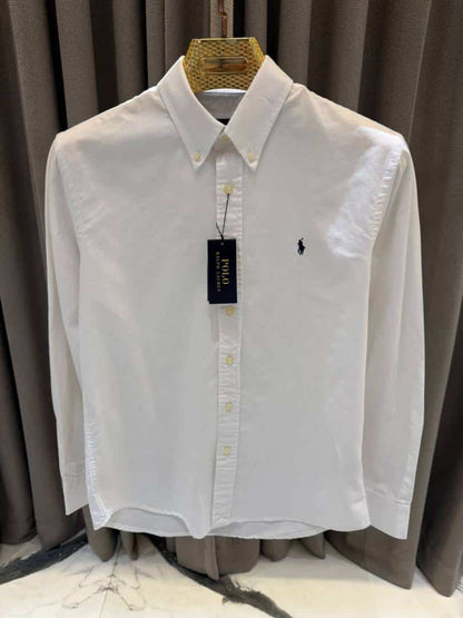 Ralph_Lauren Chest Logo Full Sleeves Shirt White