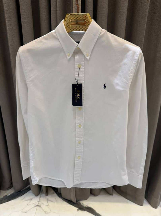 Ralph_Lauren Chest Logo Full Sleeves Shirt White
