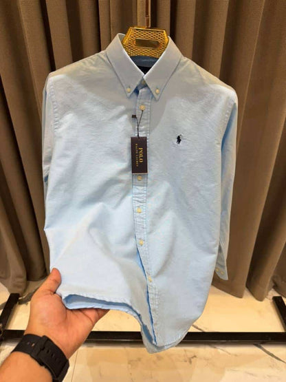 Ralph_Lauren Chest Logo Full Sleeves Shirt Sky Blue