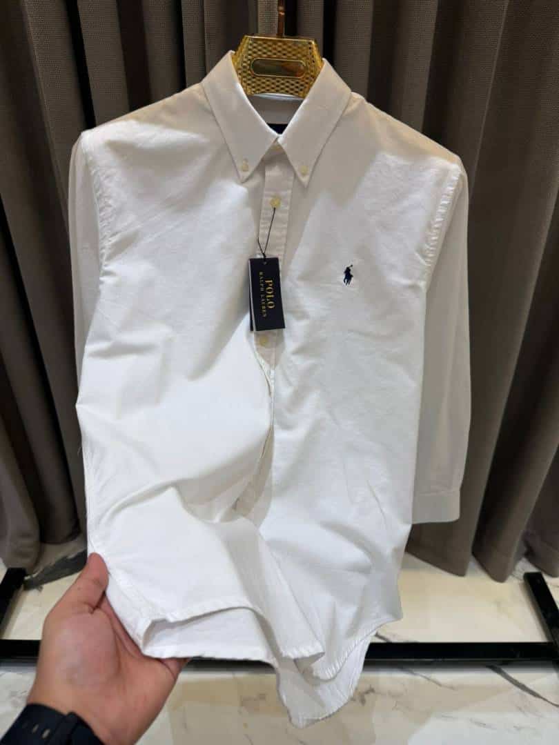 Ralph_Lauren Chest Logo Full Sleeves Shirt White