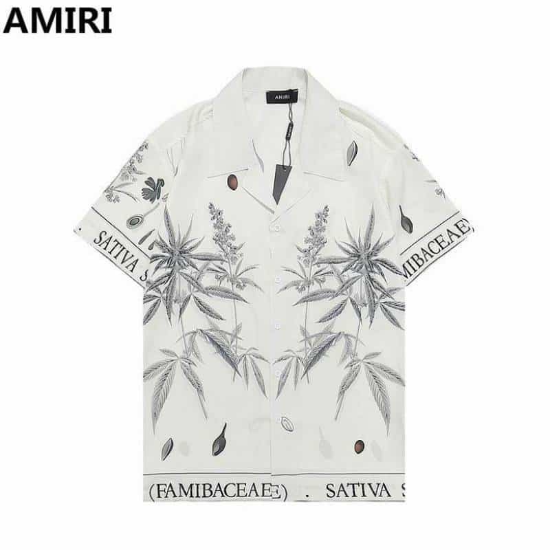 Amir_i Palm Half Sleeves Shirt White