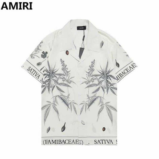 Amir_i Palm Half Sleeves Shirt White