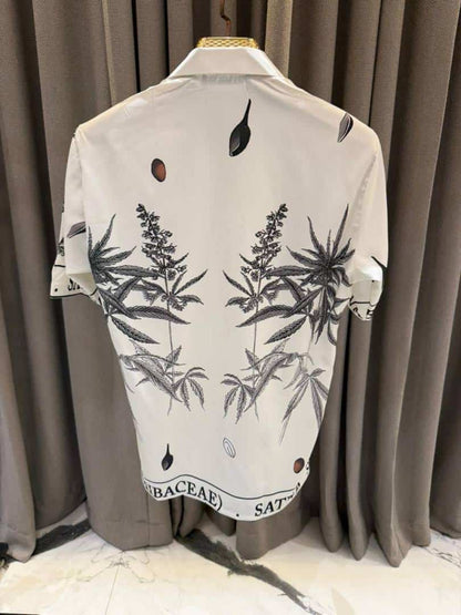 Amir_i Palm Half Sleeves Shirt White