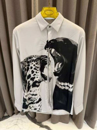 Gucc_i Leopard Print Box Pack Full Sleeves Shirt White