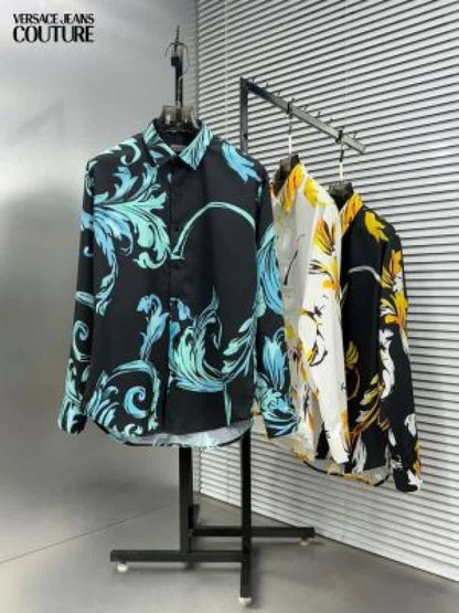 Versace Couture Full Design Shirt Black Blue