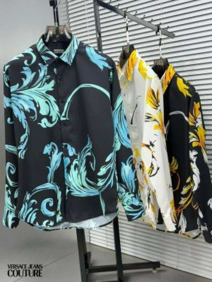 Versace Couture Full Design Shirt Black Blue