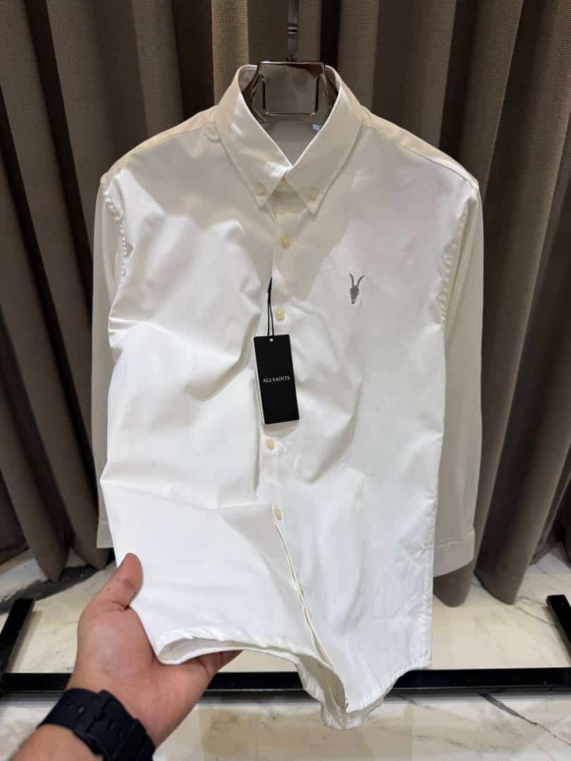 All_saints Chest logo Full sleeves imported shirt White