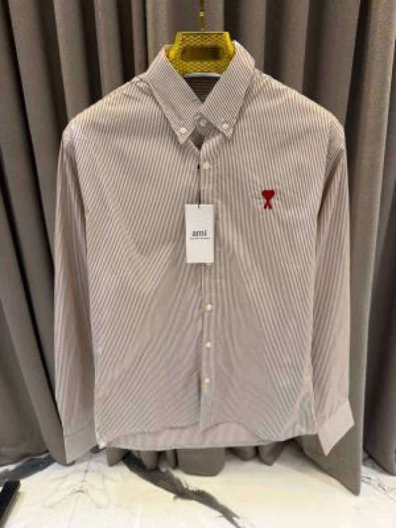 Ami_Paris Linning imported shirt Coffee
