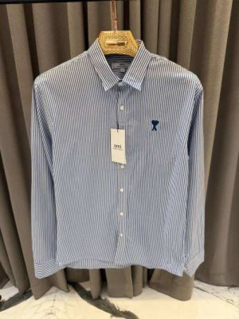 Ami_Paris Linning imported shirt Blue