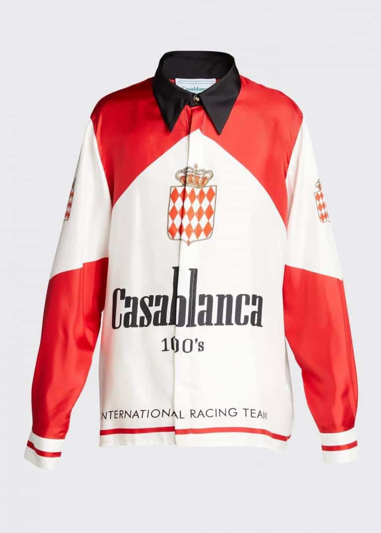 Casablanca white & red imported full sleeves shirt