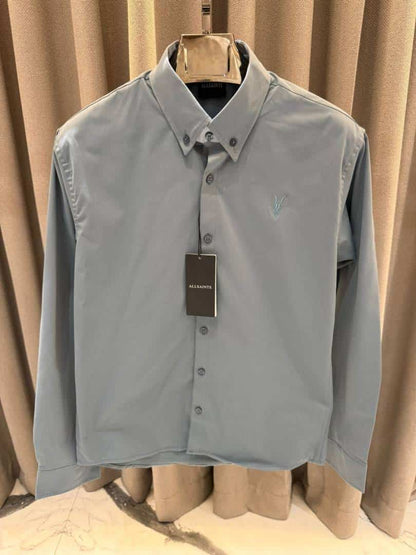 All Saints Chest Logo Full Sleeves Shirt English Blue