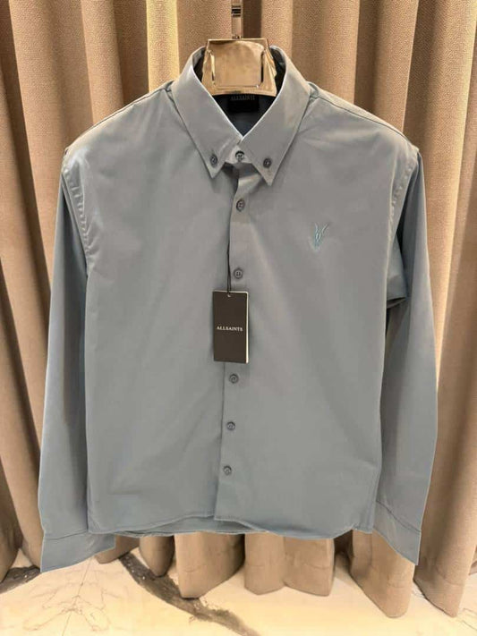 All Saints Chest Logo Full Sleeves Shirt English Blue