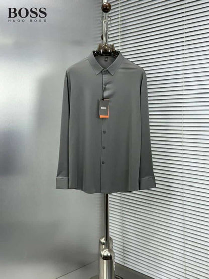 Hugo_Boss Full Sleeves Shirt Grey