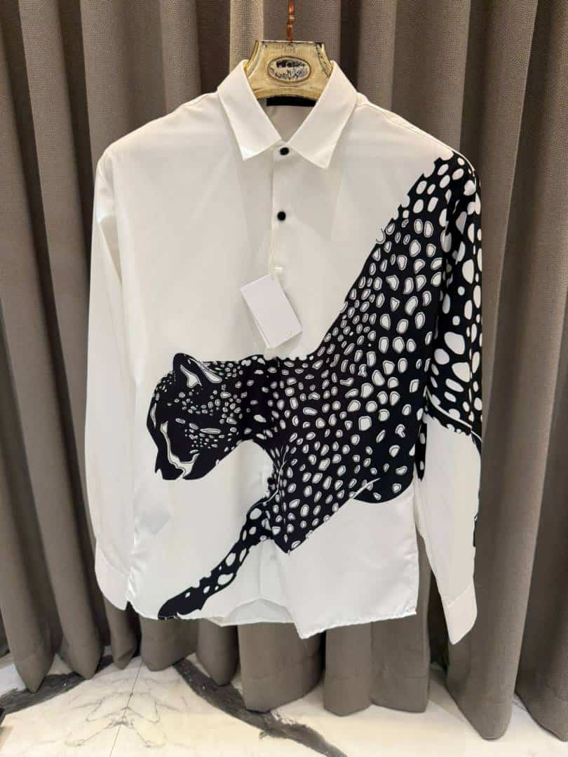 Balmai_n Cheetah Print Full Sleeves Shirt White