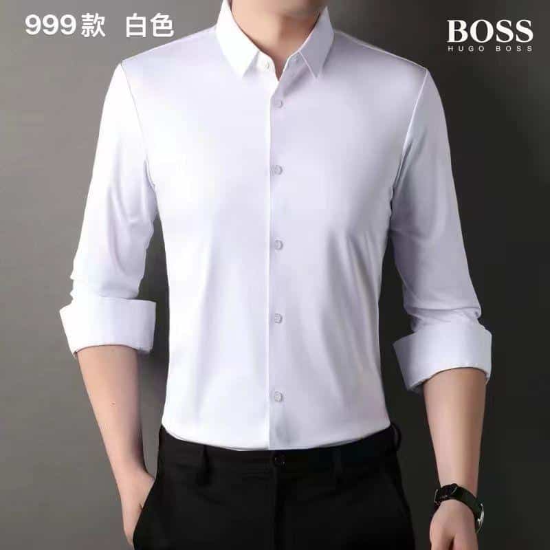 Hugo_Boss Full Sleeves Shirt White