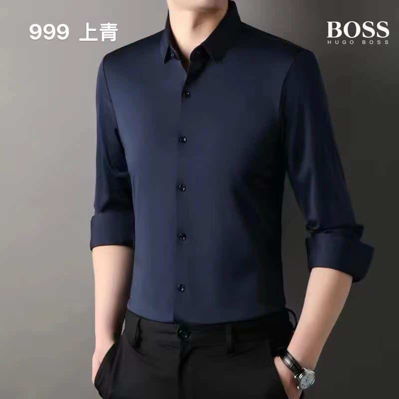 Hugo_Boss Full Sleeves Shirt Navy Blue