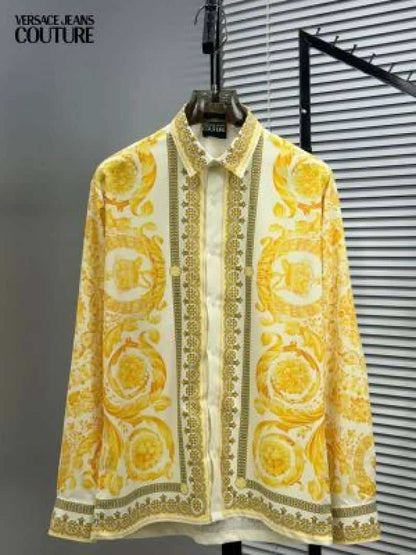 Versace Bandana Couture Box Pack Full Sleeves Shirt Yellow