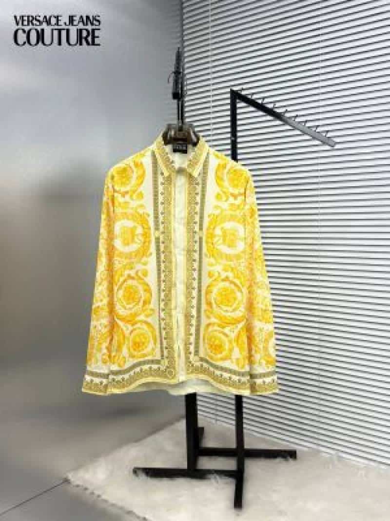 Versace Bandana Couture Box Pack Full Sleeves Shirt Yellow