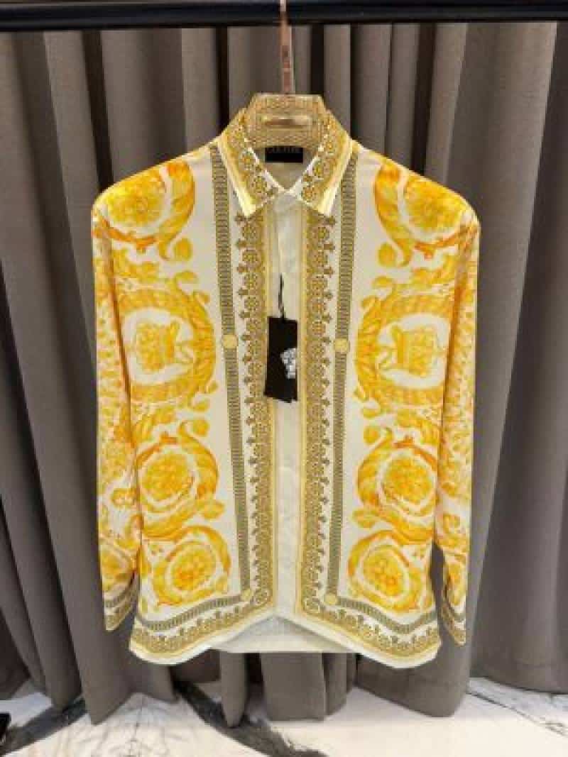 Versace Bandana Couture Box Pack Full Sleeves Shirt Yellow