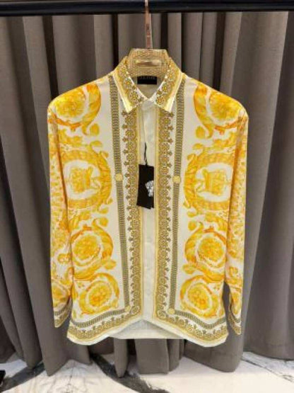 Versace Bandana Couture Box Pack Full Sleeves Shirt Yellow