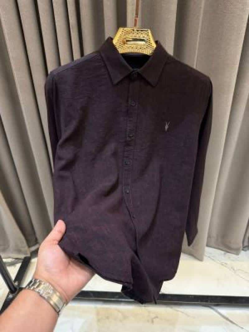 All Saints Full Sleeves Shirt Maroon
