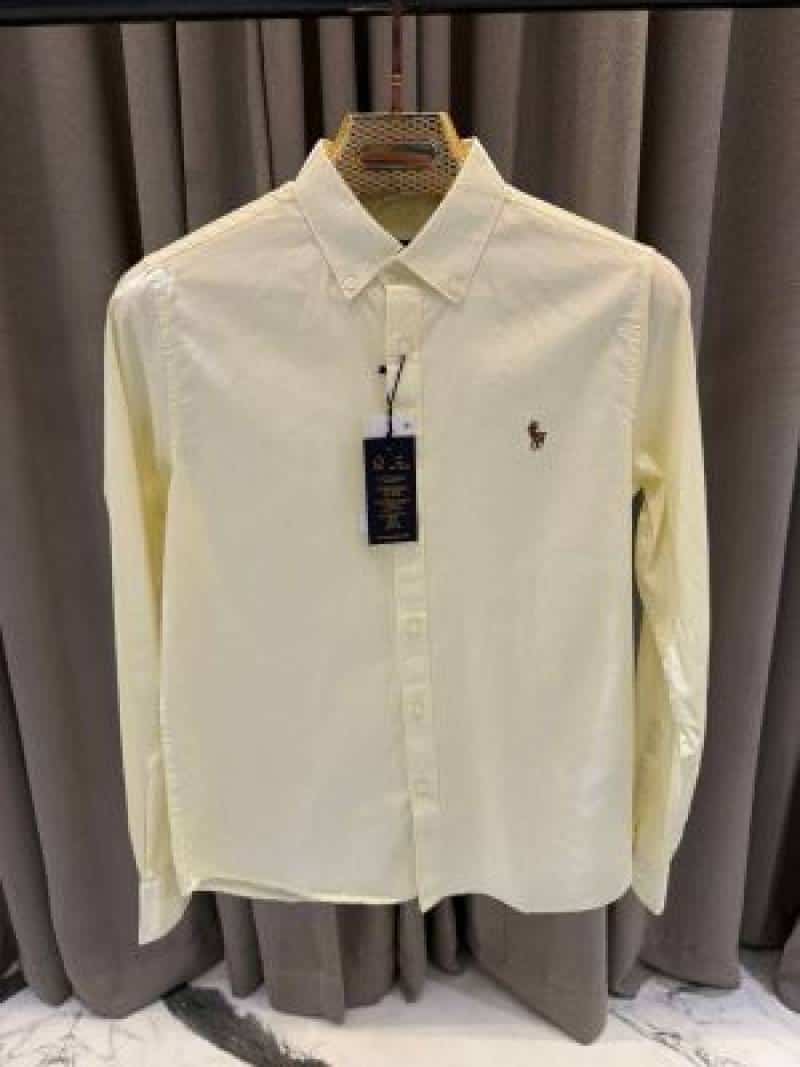 Ralph_Lauren Chest Logo Full Sleeves Shirt Cream