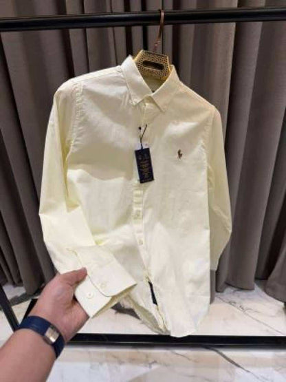 Ralph_Lauren Chest Logo Full Sleeves Shirt Cream