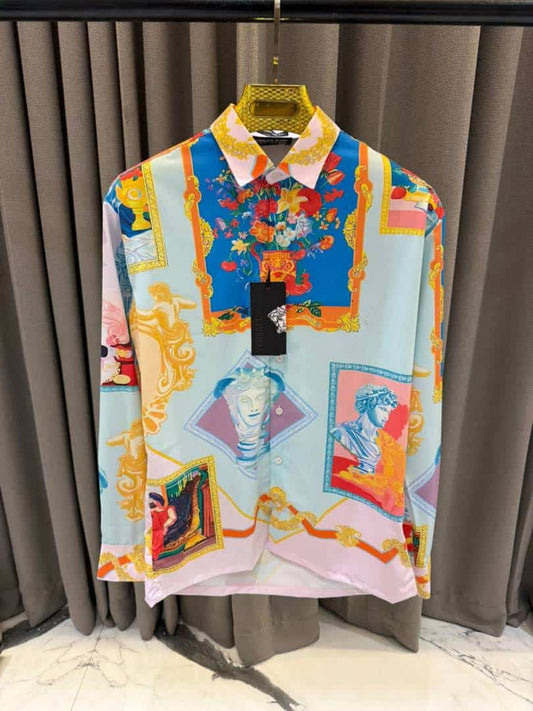 Versace Bandana Design Box Pack Full Sleeves Shirt Sky Blue