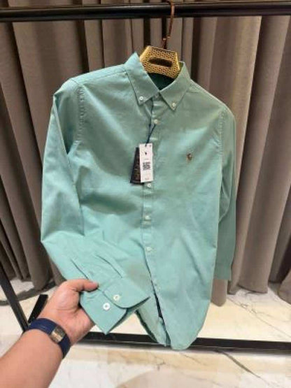 Ralph_Lauren Chest Logo Full Sleeves Shirt Sea Green