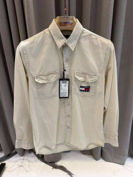 Tommy Hilfige_r Denim Shirt Beige