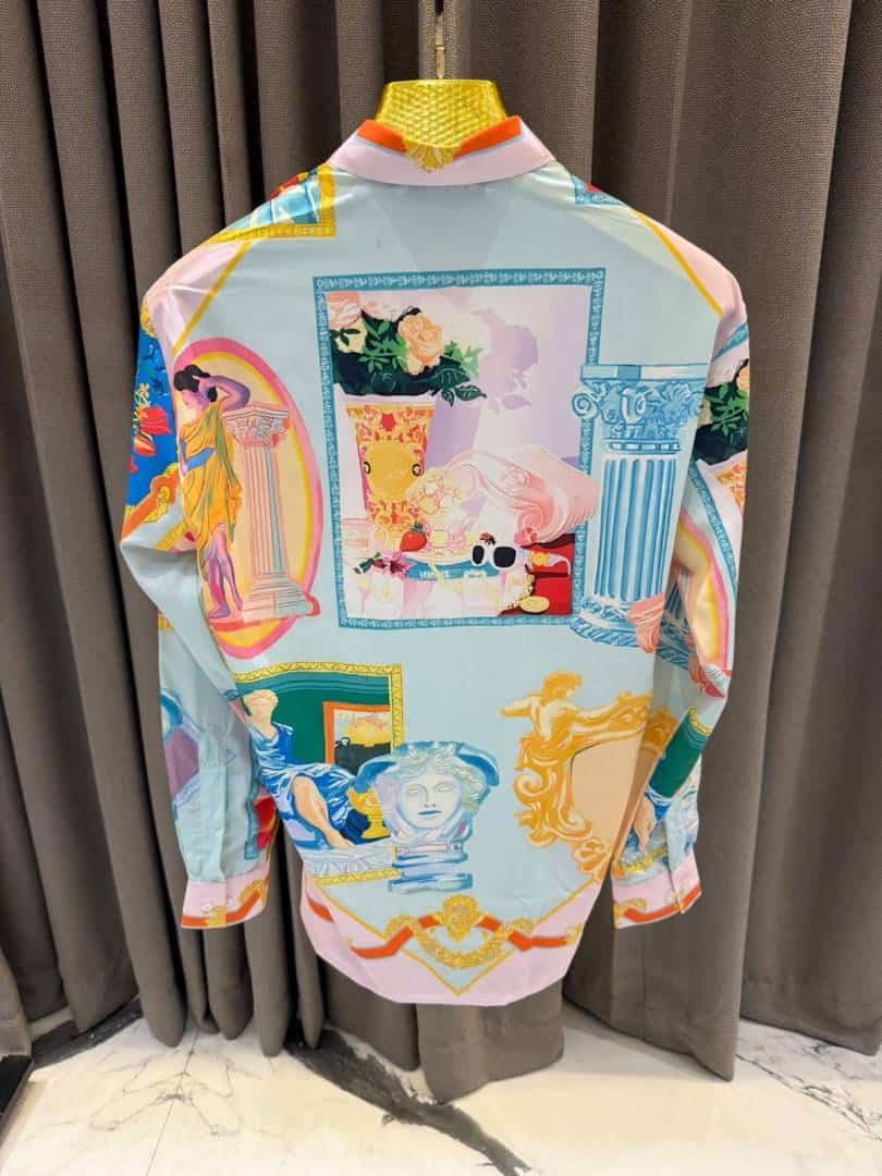 Versace Bandana Design Box Pack Full Sleeves Shirt Sky Blue