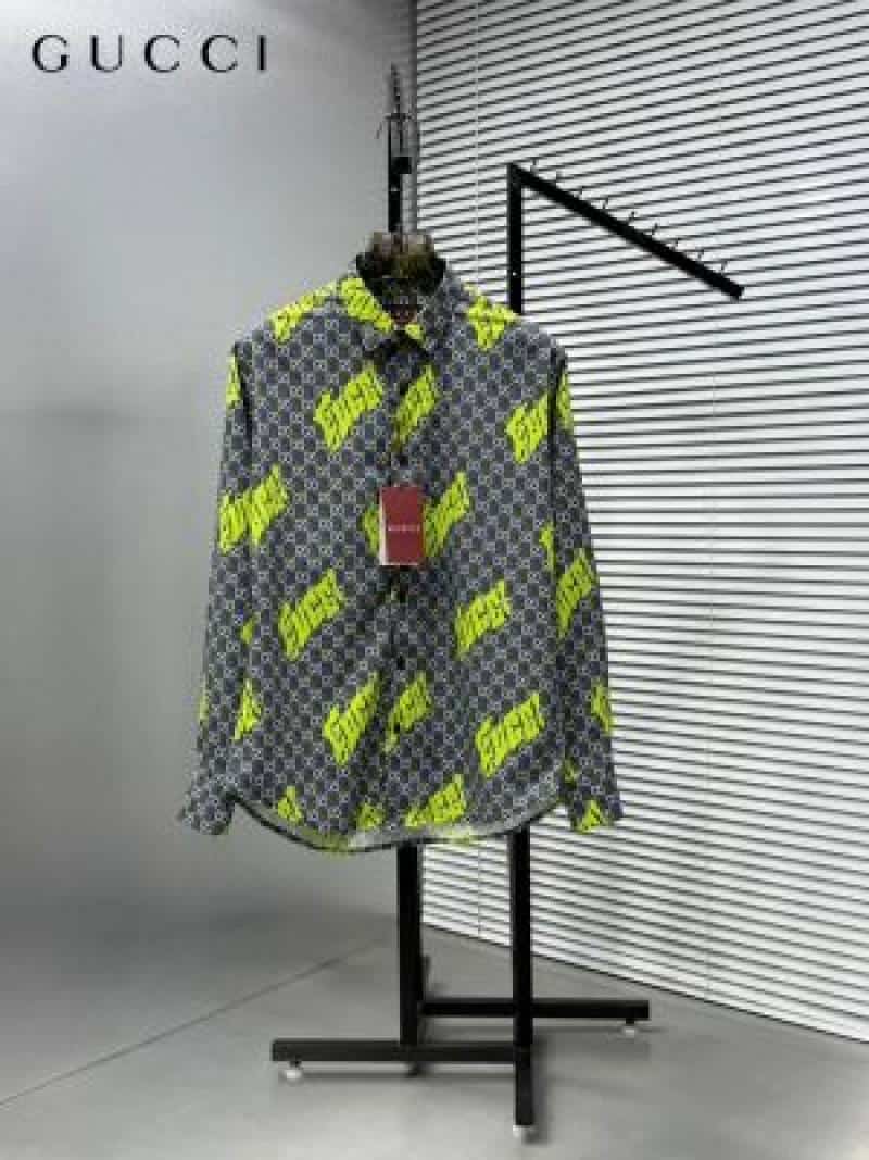 Gucc_i Box Pack Full Sleeves Shirt Black Green