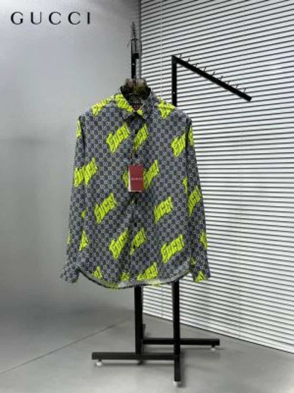 Gucc_i Box Pack Full Sleeves Shirt Black Green