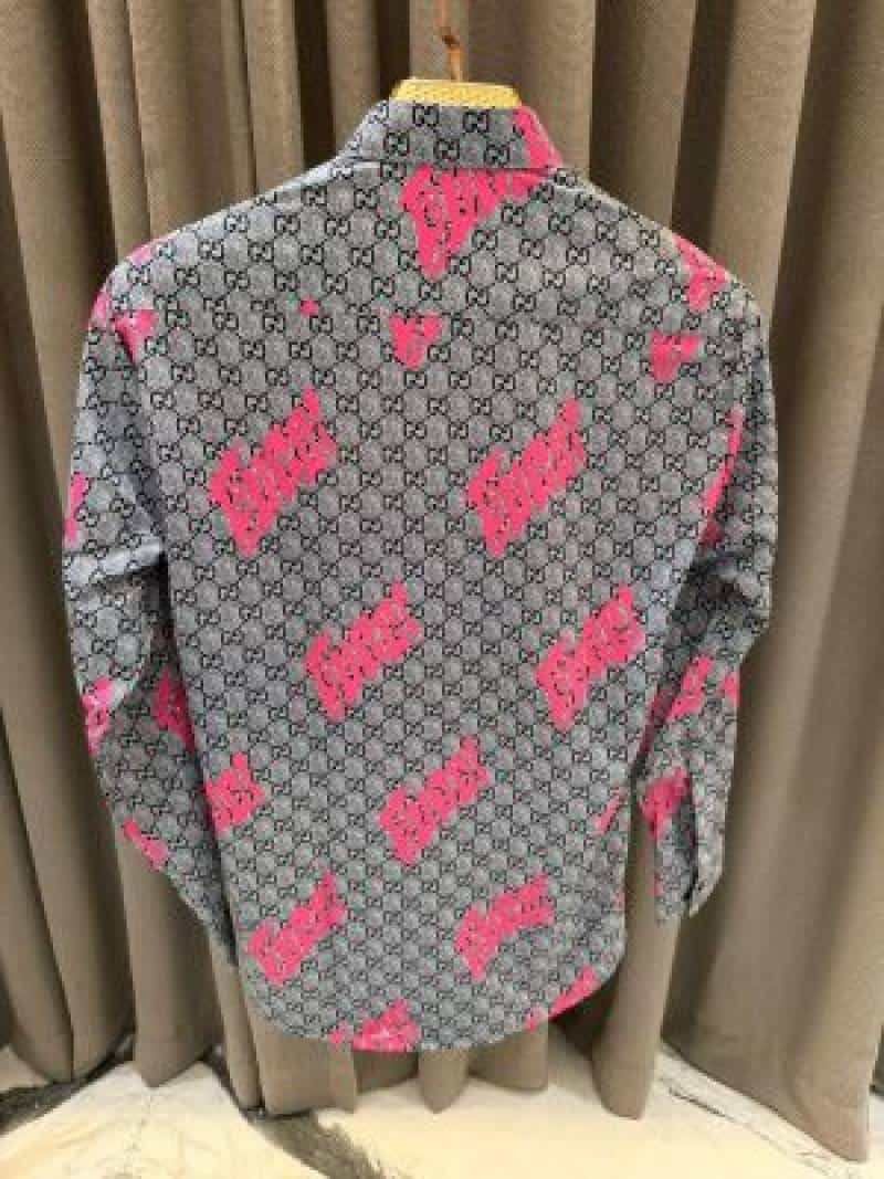 Gucc_i Box Pack Full Sleeves Shirt Grey Pink