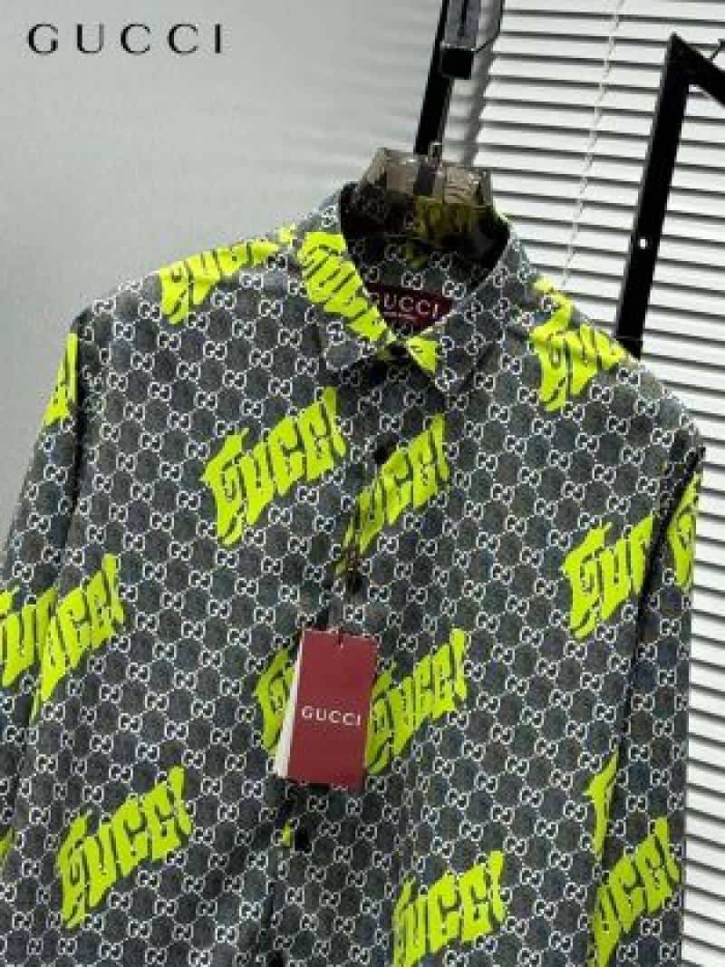 Gucc_i Box Pack Full Sleeves Shirt Black Green
