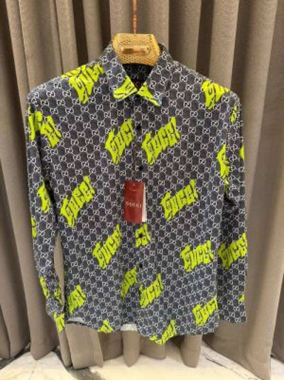 Gucc_i Box Pack Full Sleeves Shirt Black Green