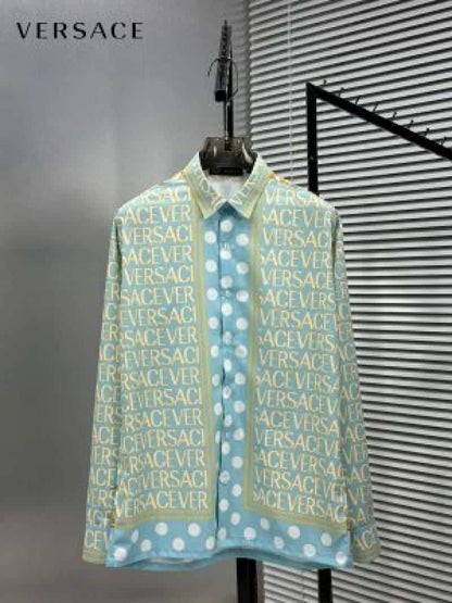 Versace Borocco Blue Monogram Shirt