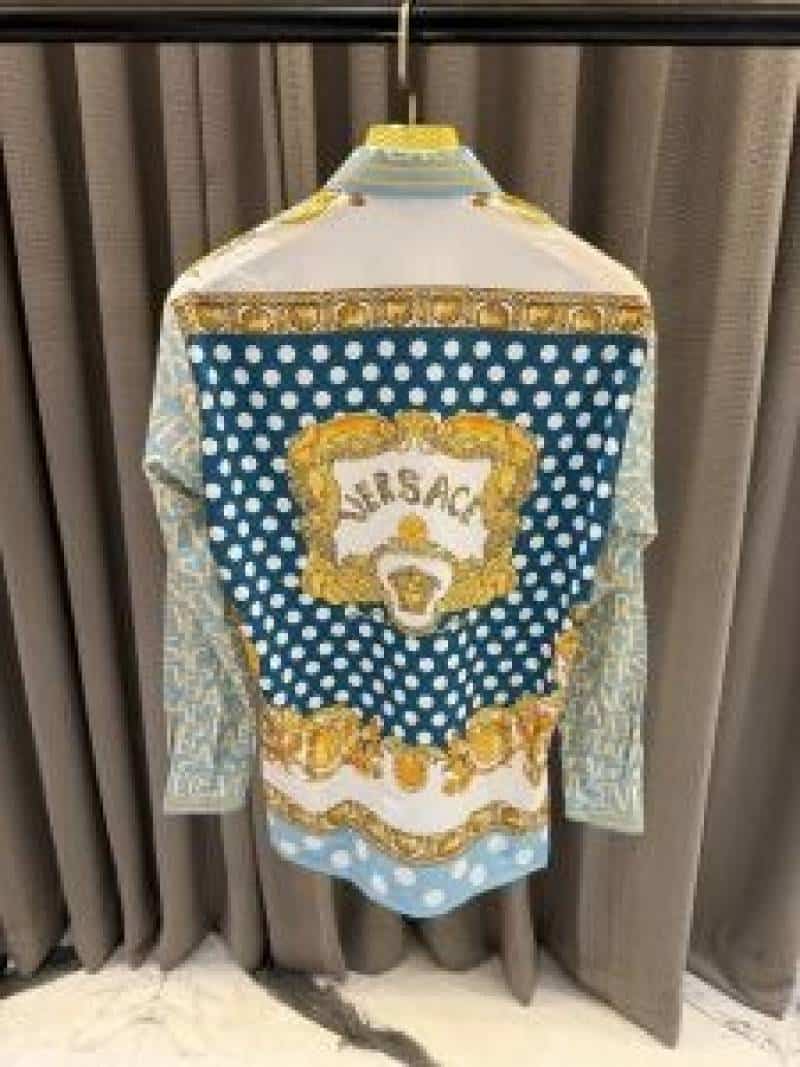 Versace Borocco Blue Monogram Shirt