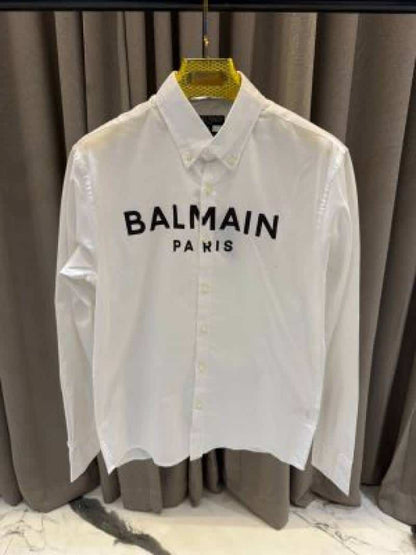 Balmai_n Middle Brand Logo Full Sleeves Shirt White