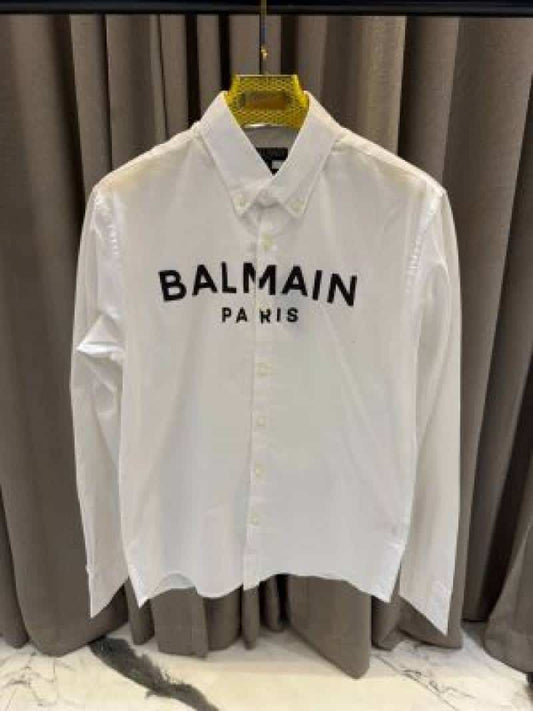 Balmai_n Middle Brand Logo Full Sleeves Shirt White