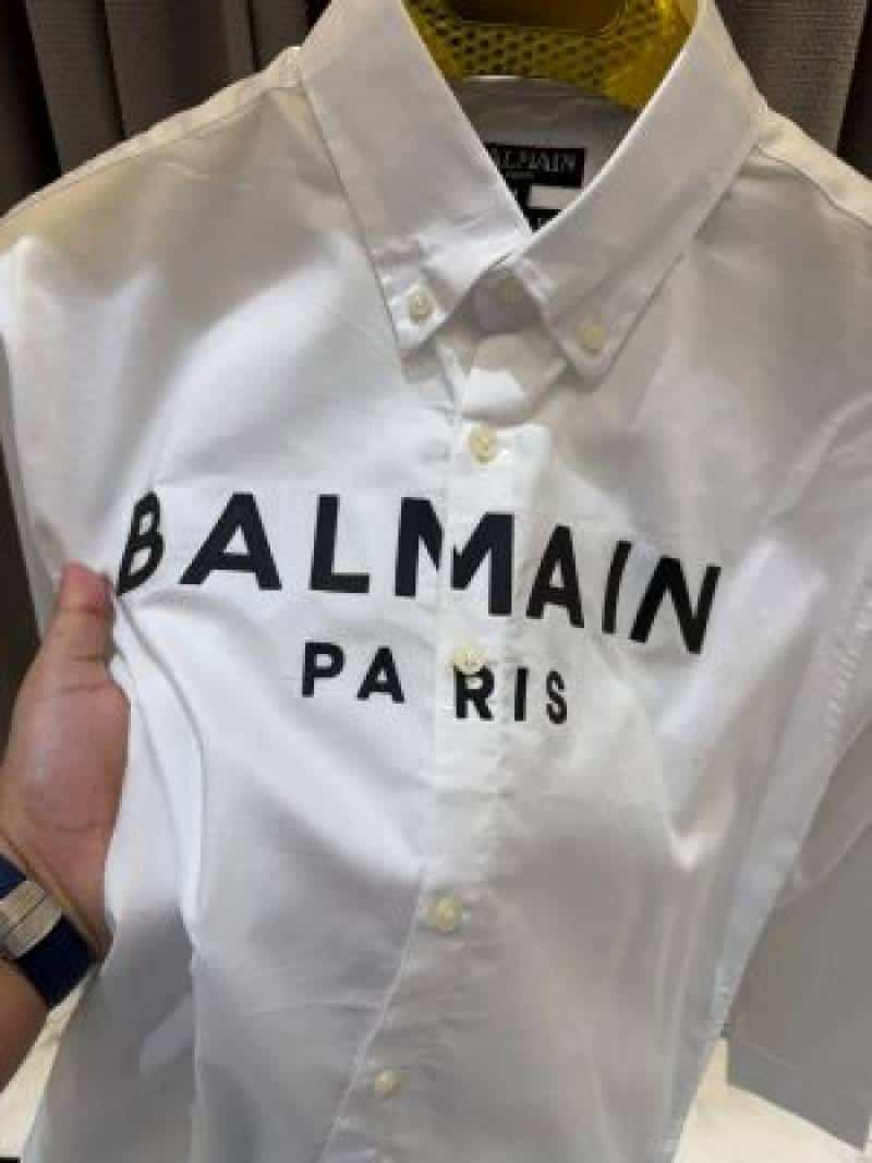 Balmai_n Middle Brand Logo Full Sleeves Shirt White