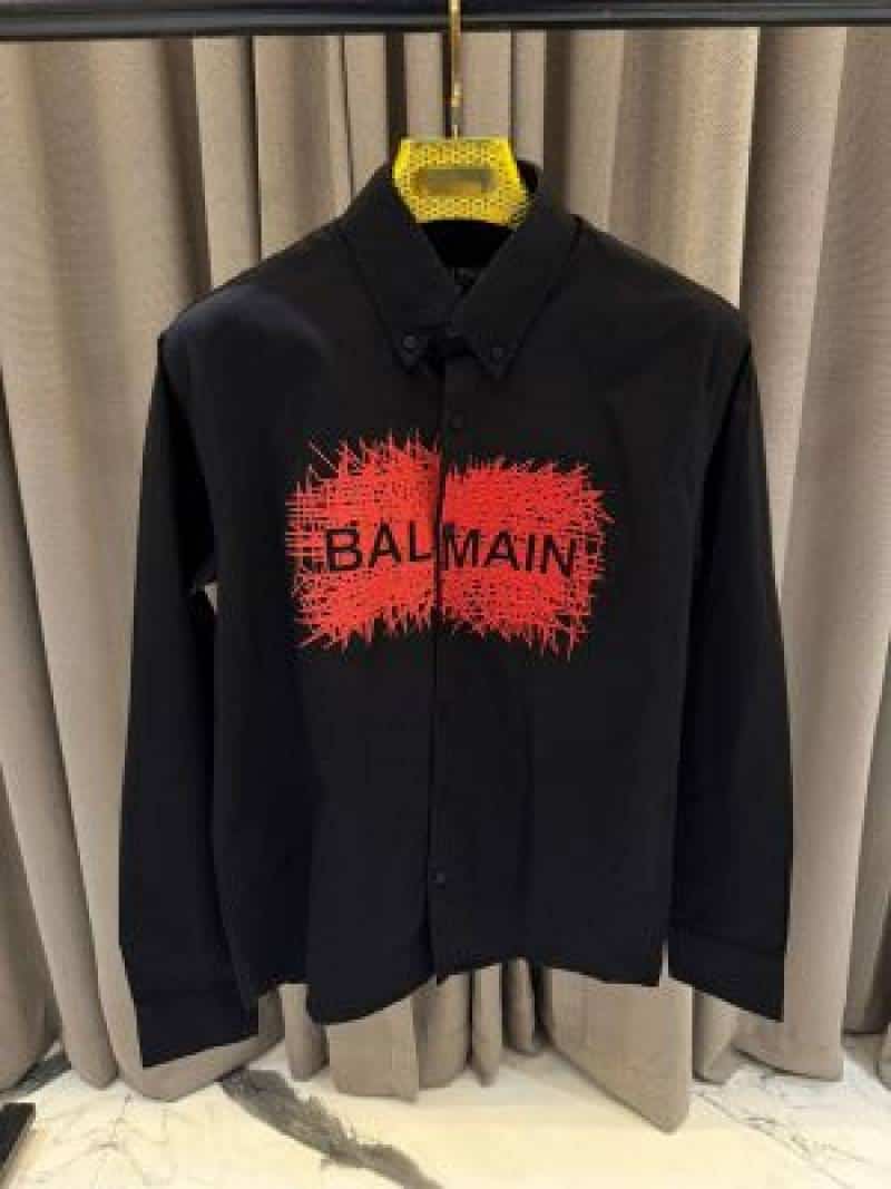 Balmai_n Middle Brand Logo Full Sleeves Shirt Black