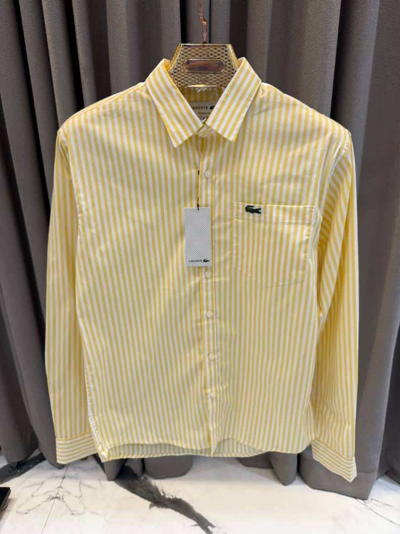 Lacost_e Lining Full Sleeves Shirt Yellow