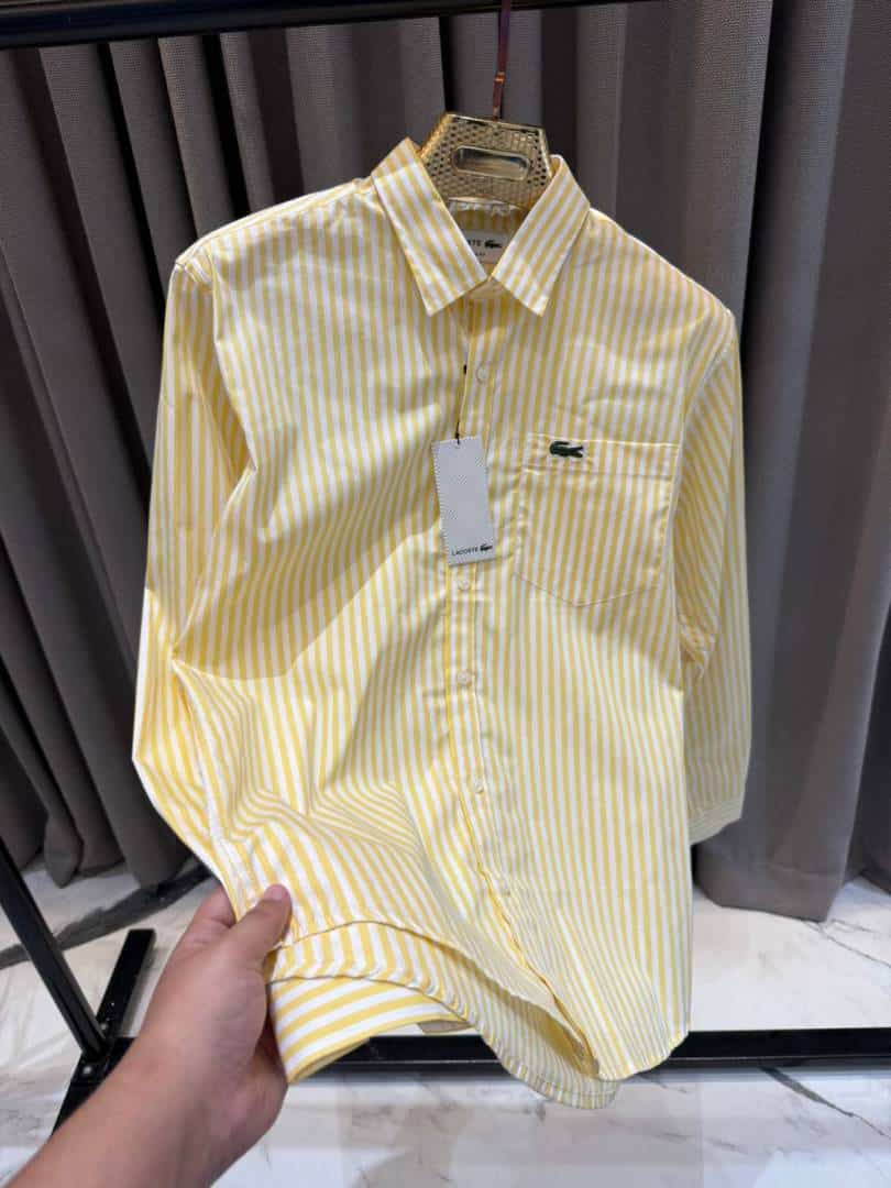 Lacost_e Lining Full Sleeves Shirt Yellow
