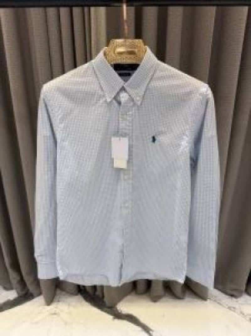 Ral ph Lauren chest logo imported shirt sky blue